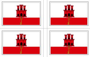 Gibraltar Flag Stickers - 50 per sheet