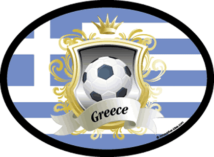Greece Soccer Oval Decal