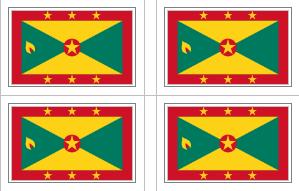 Grenada Flag Stickers - 50 per sheet