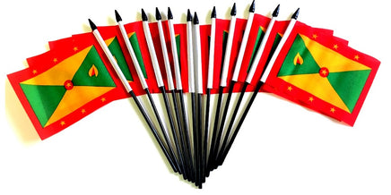 Grenada Polyester Miniature Flags - 12 Pack