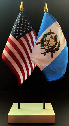 Guatemala and US Flag Desk Set