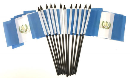 Guatemala Polyester Miniature Flags - 12 Pack