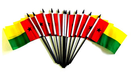 Guinea-Bissau Polyester Miniature Flags - 12 Pack