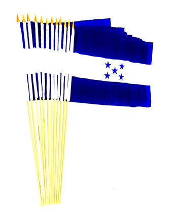 Honduras Polyester Stick Flag - 12"x18" - 12 flags