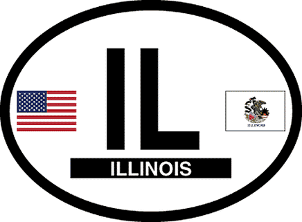 Illinois Reflective Oval Decal