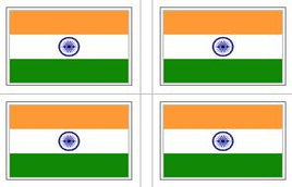 India Flag Stickers - 50 per sheet