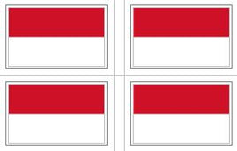 Indonesian Flag Stickers - 50 per sheet