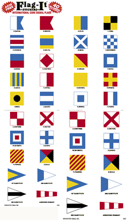 International Code Signal Flags Flag Stickers - 40 stickers per pack