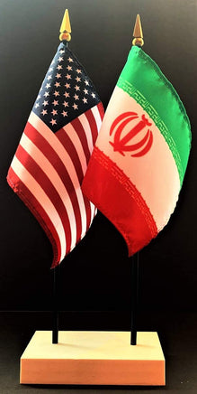 Iran and US Flag Desk Set