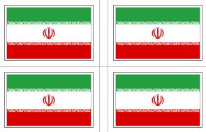 Iran Flag Stickers - 50 per sheet