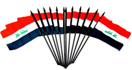 Iraq Polyester Miniature Flags - 12 Pack