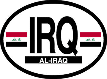 Iraq Reflective Oval Decal
