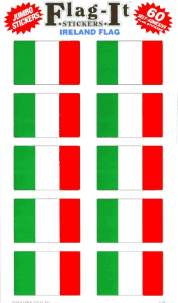 Ireland Flag Stickers - 50 per pack