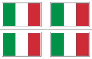 Italian Flag Stickers - 50 per sheet