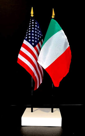 Italy and US Flag Desk Set