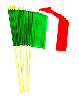 Italy Polyester Stick Flag - 12"x18" - 12 flags