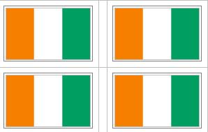 Ivory Coast Flag Stickers - 50 per sheet