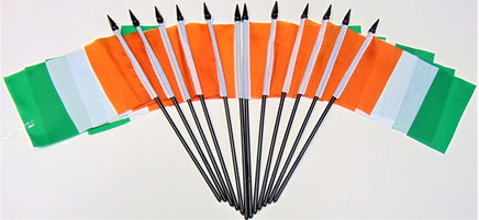 Ivory Coast Polyester Miniature Flags - 12 Pack