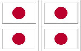 Japanese Flag Stickers - 50 per sheet