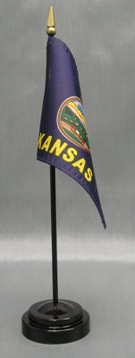 Kansas Miniature Table Flag - Deluxe