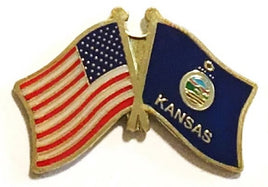 Kansas State Flag Lapel Pin - Double