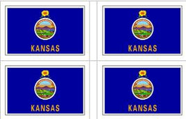 Kansas State Flag Stickers - 50 per sheet
