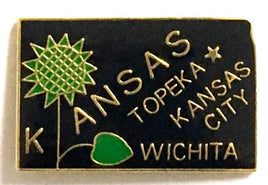 Kansas State Lapel Pin - Map Shape