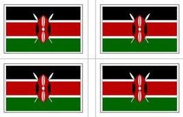 Kenya Flag Stickers - 50 per sheet