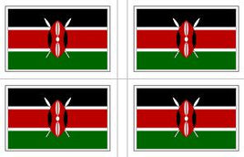 Kenya Flag Stickers - 50 per sheet