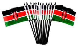 Kenya Polyester Miniature Flags - 12 Pack