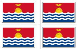 Kiribati Flag Stickers - 50 per sheet