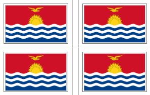 Kiribati Flag Stickers - 50 per sheet