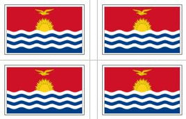 Kiribati Flag Stickers - 50 per sheet
