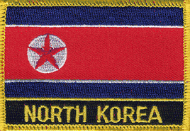 Korea, North Flag Patch - Wth Name