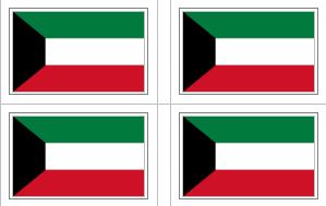 Kuwait Flag Stickers - 50 per sheet