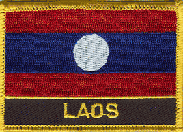 Laos Flag Patch - Wth Name
