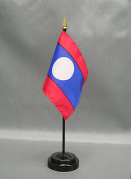 Laotian Deluxe Miniature Flag