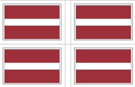Latvian Flag Stickers - 50 per sheet