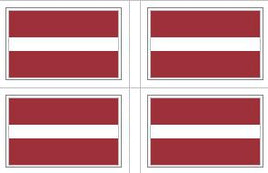 Latvian Flag Stickers - 50 per sheet