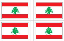 Lebanon Flag Stickers - 50 per sheet