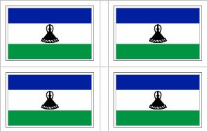 Lesotho Flag Stickers - 50 per sheet