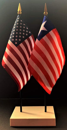 Liberia and US Flag Desk Set