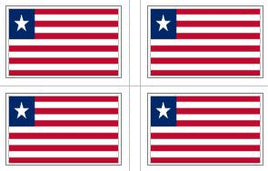 Liberian Flag Stickers - 50 per sheet