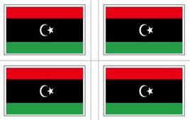 Libya , 2011 CURRENT Flag Stickers - 50 per sheet