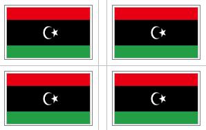Libya , 2011 CURRENT Flag Stickers - 50 per sheet
