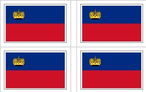 Liechtenstein Flag Stickers - 50 per sheet