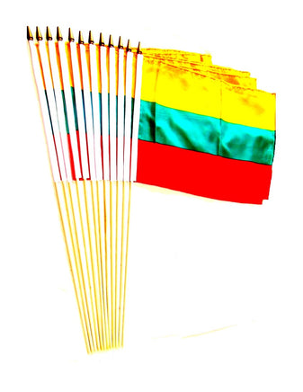 Lithuania Polyester Stick Flag - 12" x 18" - 12 flags