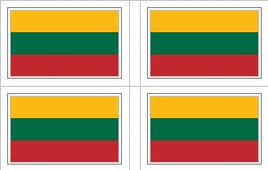 Lithuanian Flag Stickers - 50 per sheet