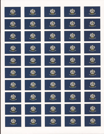 Louisiana State Flag Stickers - 50 per sheet