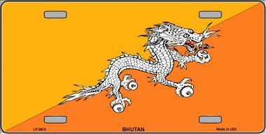 Bhutan Flag License Plate